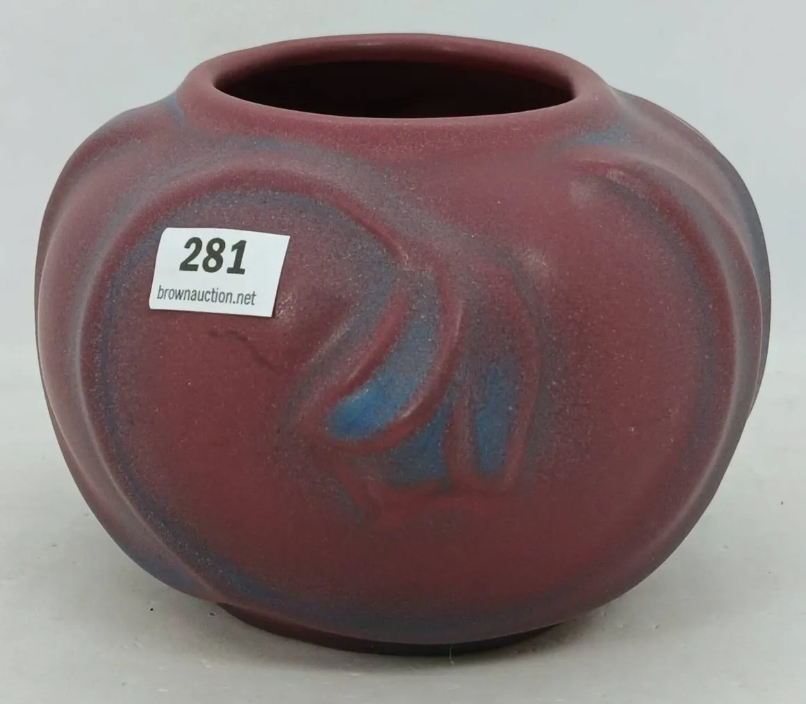 Ornate pottery piece on display