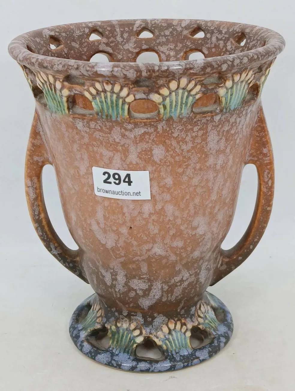 Vintage brown decorative pottery vase