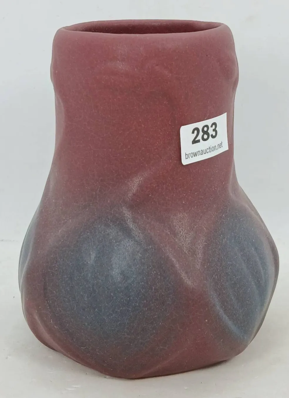 Red and blue pottery vase